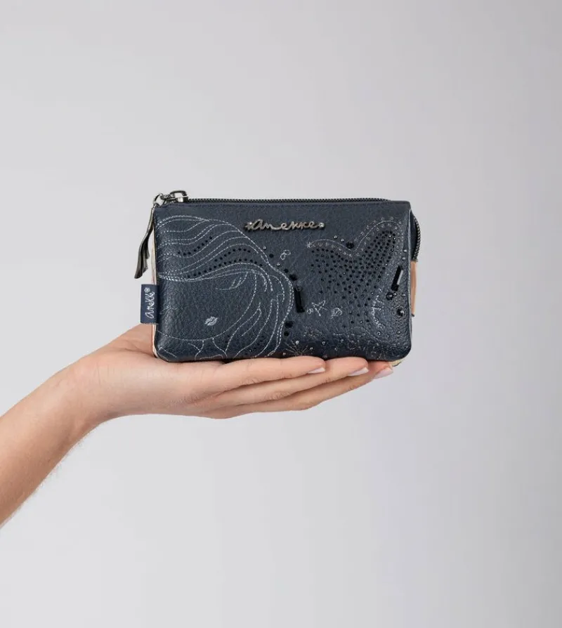 Anekke Studio Navy Blue Triple Coin Purse Discount