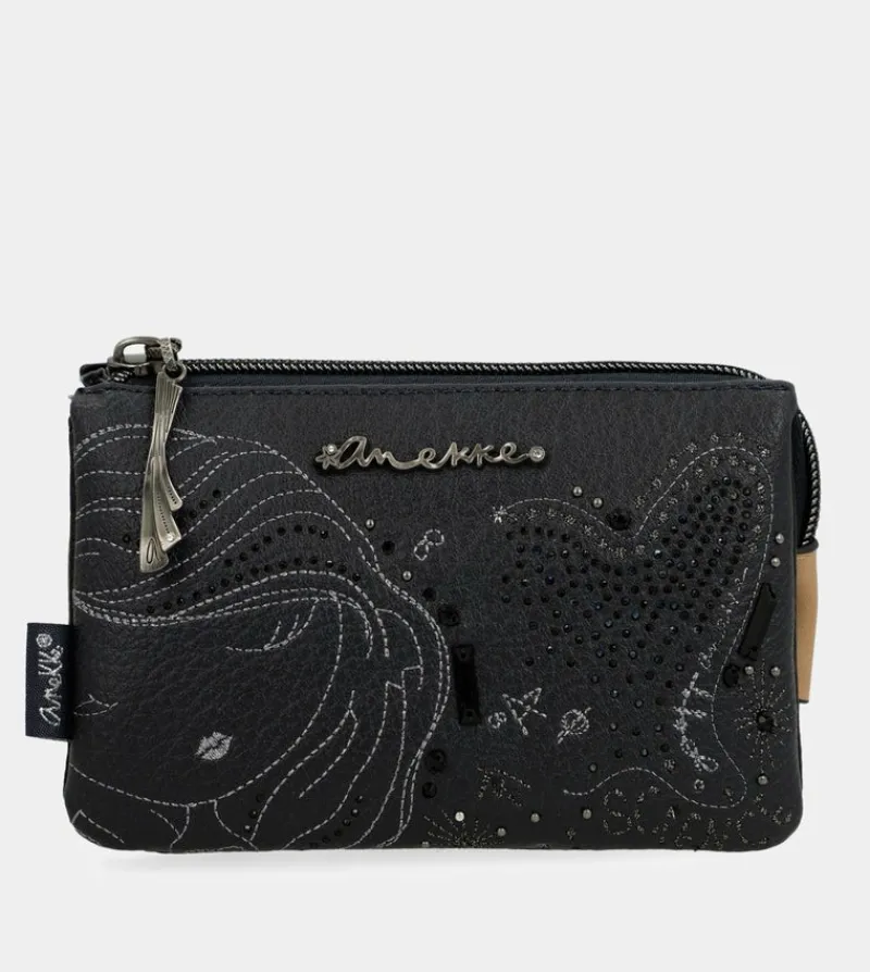 Anekke Studio Navy Blue Triple Coin Purse Discount