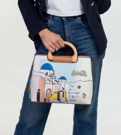 Anekke Sunrise Triple Compartment Handbag With Wooden Handle Sale