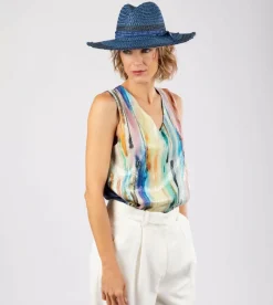 Anekke Two-Tone Raffia Hat Flash Sale