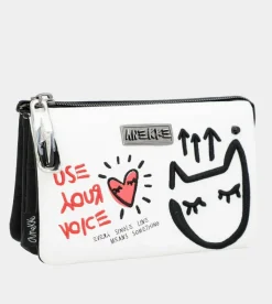 Anekke White Triple Compartment Purse Energy Store