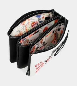Anekke White Triple Compartment Purse Energy Store